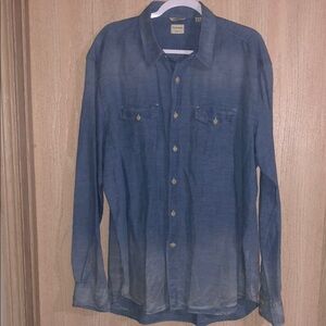 Culturata Tailored Fit Blue Denim Button-Down Shirt XXL Made in Italy